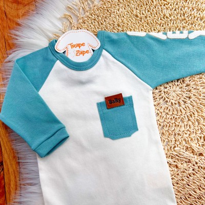 CONJ. DE MALHA 3 PEÇAS - Baby Raposinhas - Verde Menta